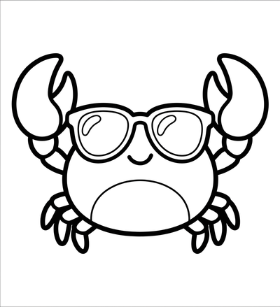 Happy Summer Crab in Sunglasses