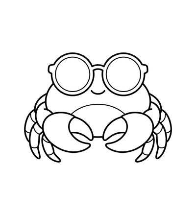 Cheerful Summer Crab in Sunglasses